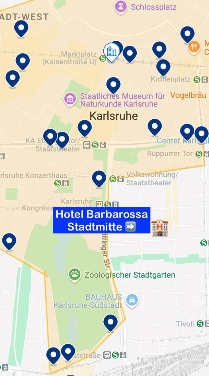 Hotel Barbarossa Karlsruhe Stadtmitte エクステリア 写真